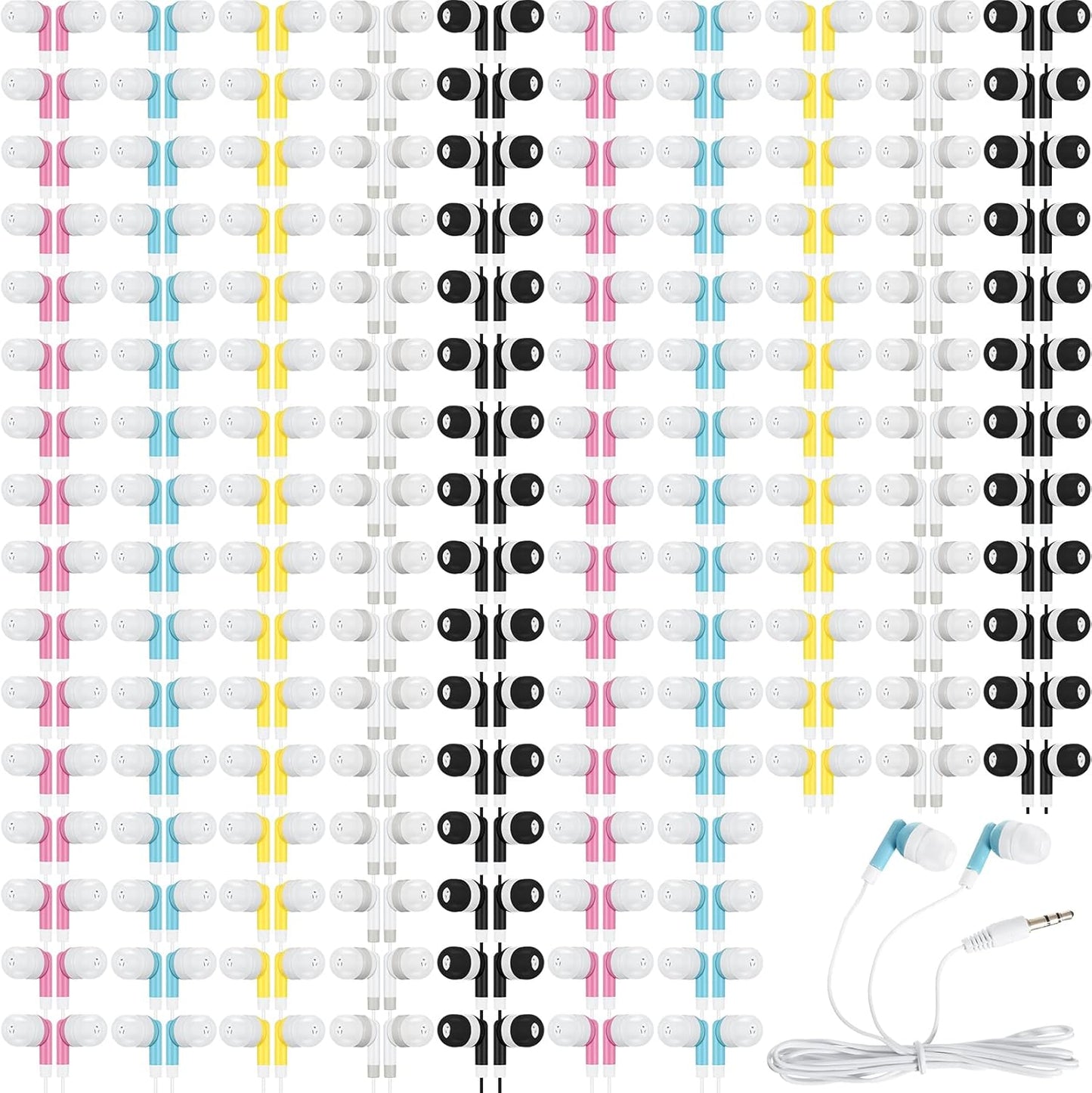 Kigeli 300 Packs Bulk Earbuds Headphones for Kids and Adults