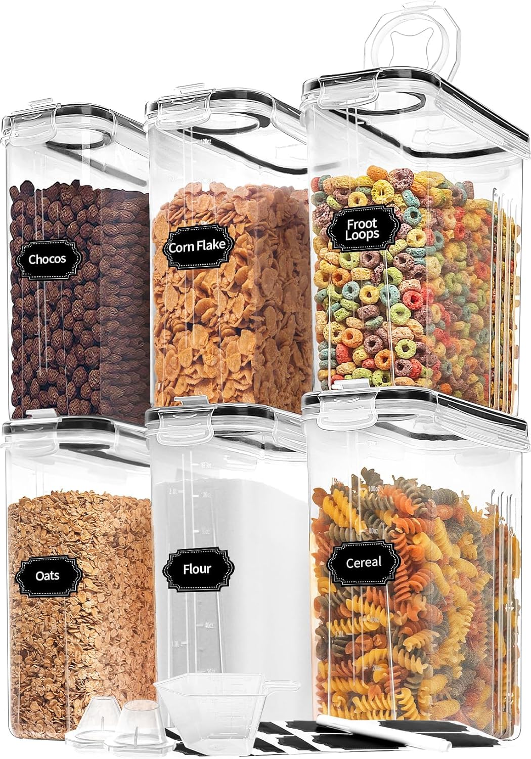 Skroam Cereal Containers Storage Set of 6 for Kitchen Organization