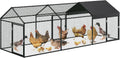 Large Metal Chicken Coop with Waterproof Cover for Poultry