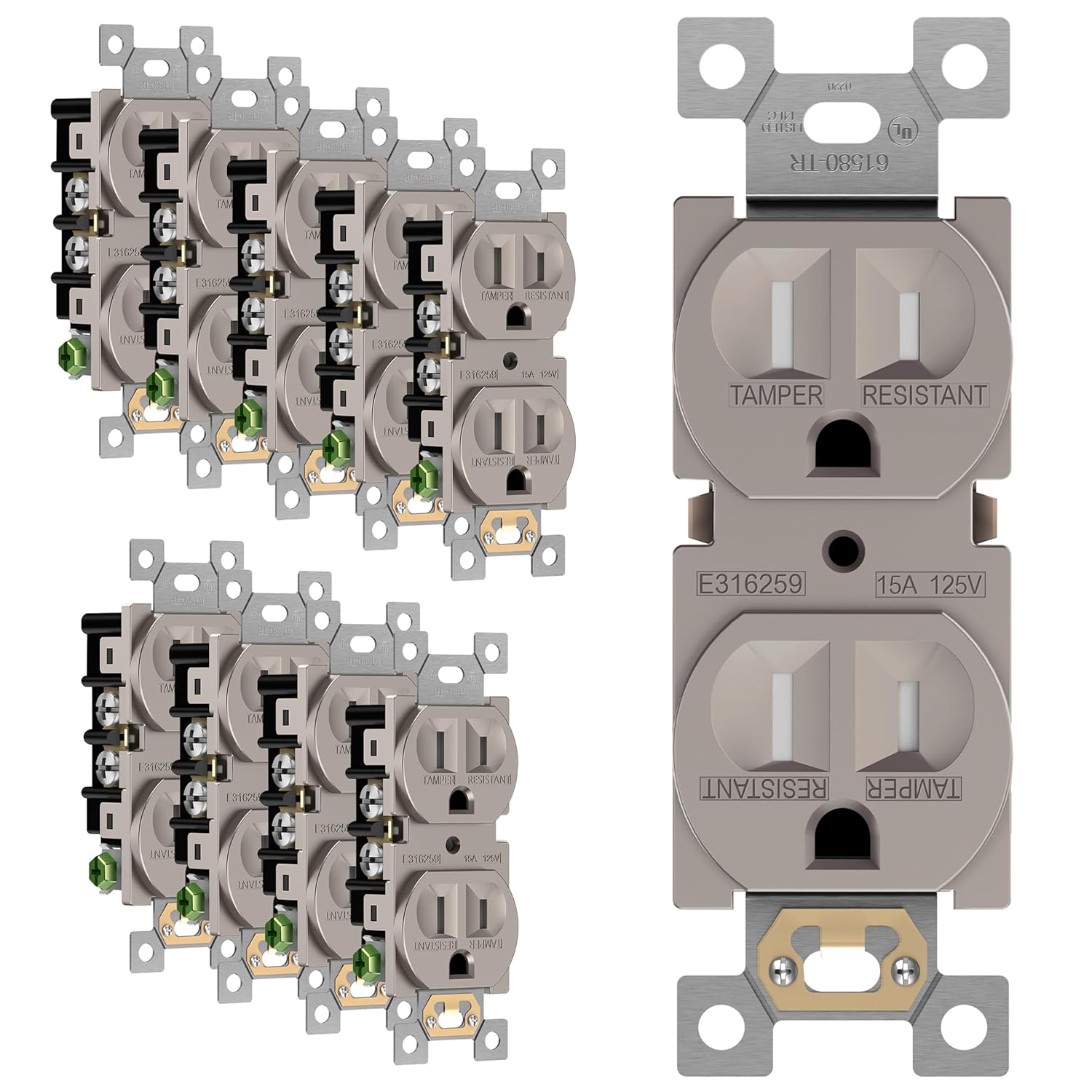ENERLITES Elite Series Duplex Receptacle for Home and Office