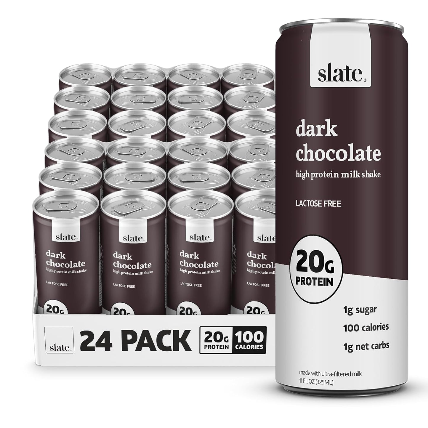 Slate High Protein Dark Chocolate Milk Shake - 20g Protein