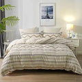 100% Cotton Jacquard Duvet Cover Set King Size - Boho Textured Bedding