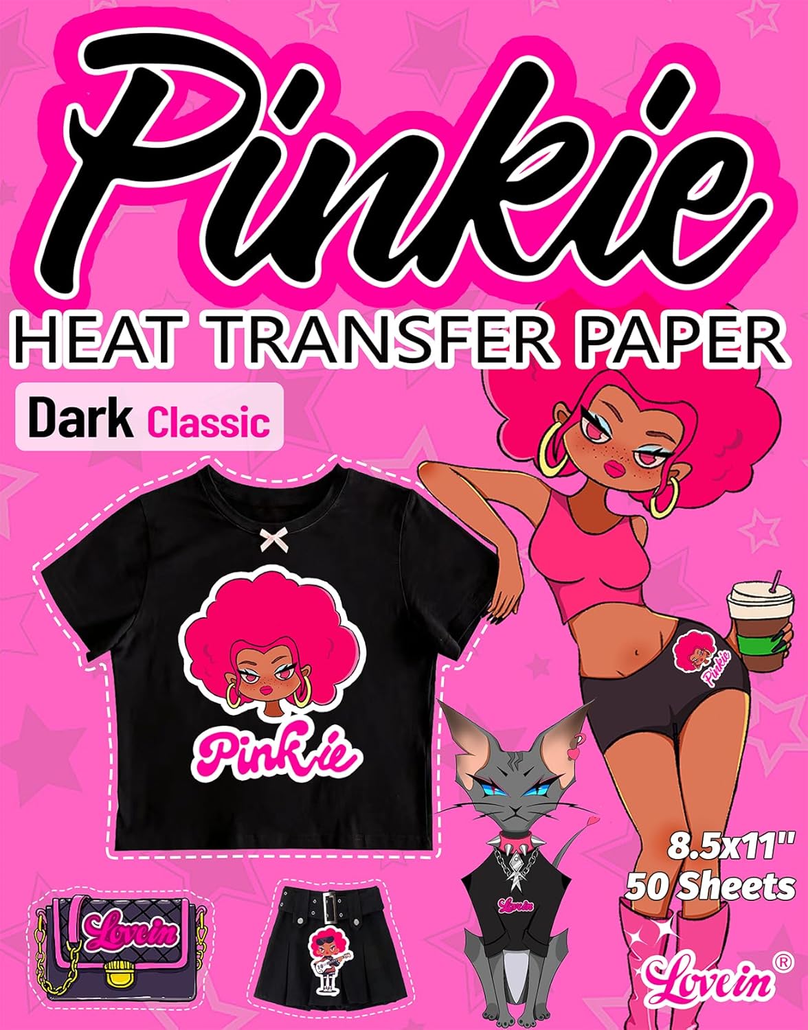 Lovein-Pinkie Heat Transfer Paper for Dark Fabric Projects