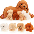 HyDren Nurturing Dog Stuffed Animal Set with Mom and 4 Puppies - Soft