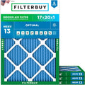 17x20x1 MERV 13 Air Filter 4-Pack - Optimal Smoke & Allergy Defense