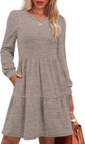 Womens Long Sleeve Fall Dress with Pockets - Cozy Layering Staple