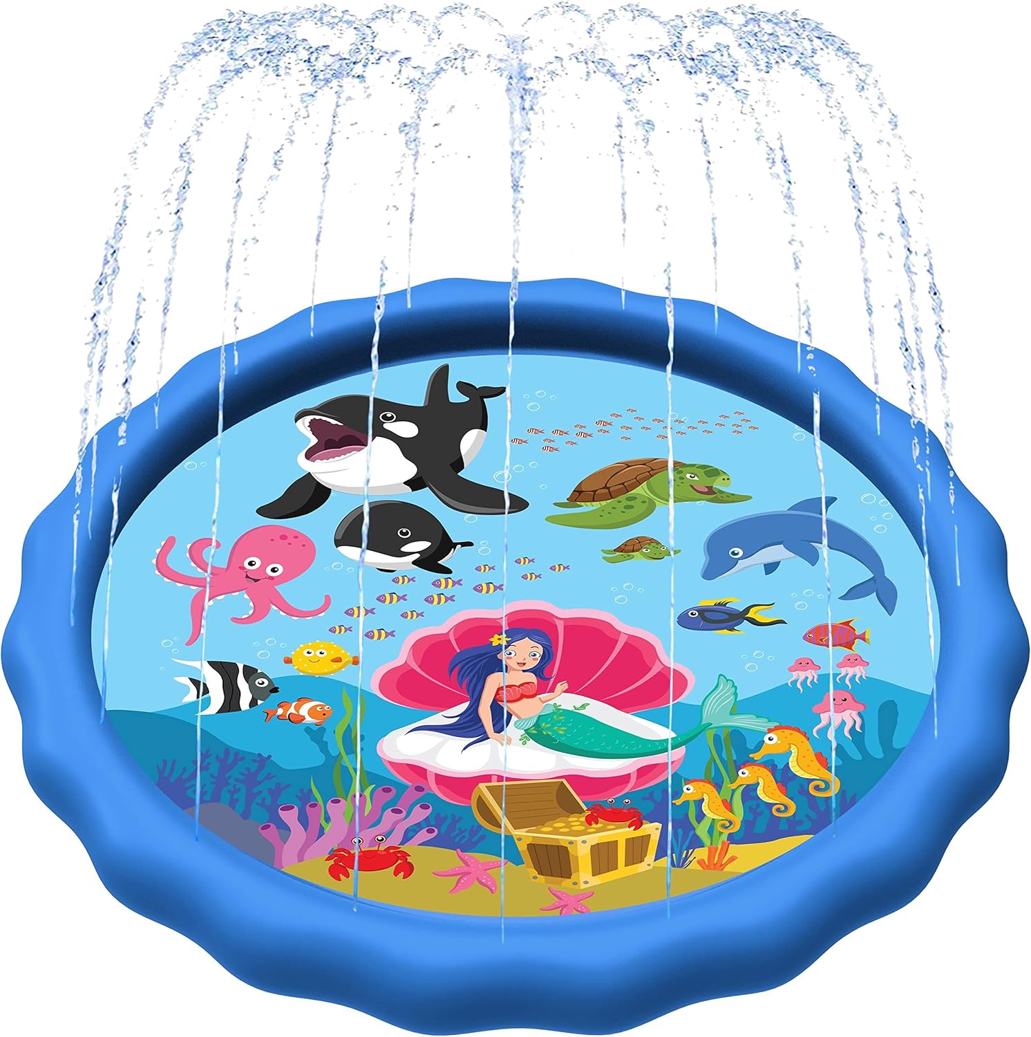 SplashEZ 89 Extra Large Splash Pad for Kids and Dogs Fun