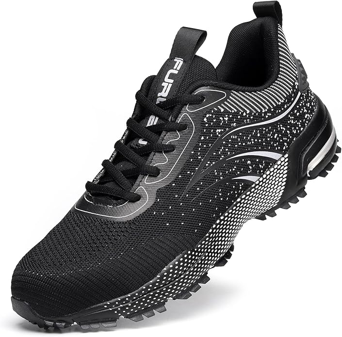 Furuian Steel Toe Shoes for Men - Comfortable Non Slip Sneakers