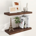24 Inch Floating Shelves for Wall 24x9.3x1.5 - Deep Rustic Walnut