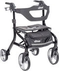 Nitro Sprint Foldable Rollator Walker with Seat - Black, Standard