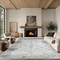9x12 Area Rug Living Room Rugs - Washable Vintage Abstract Rug