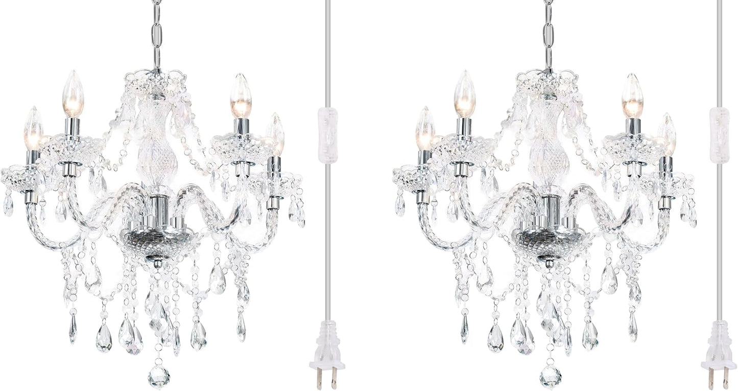 2PCS Plug-in Crystal Hanging Pendant Lights for Any Room