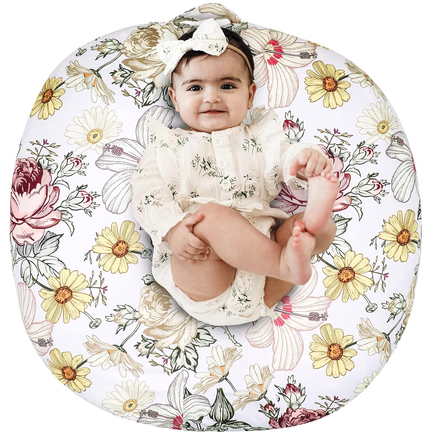 Soft Floral Infant Lounger Cover by HNHUAMING