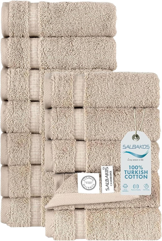 Premium Turkish Cotton Washcloths Set for Spa, Gym & Home