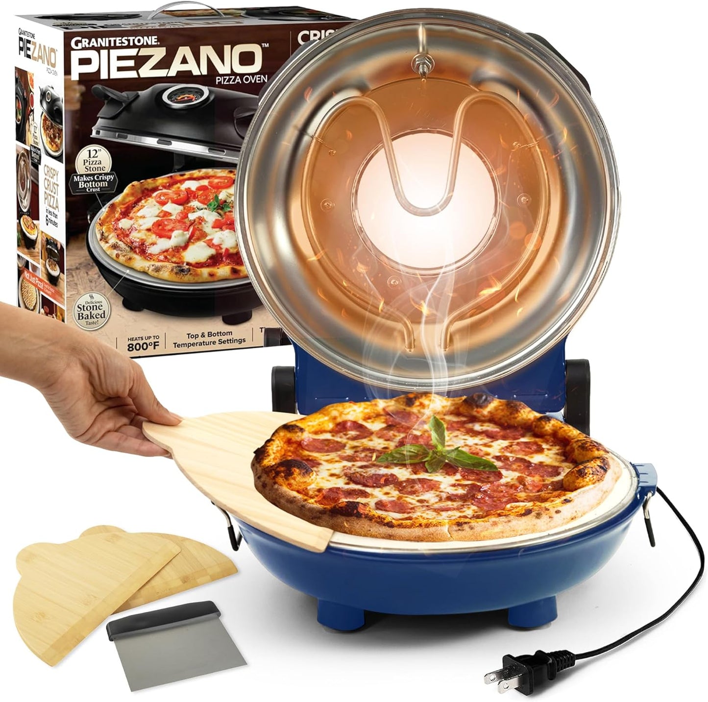 Piezano Electric Pizza Oven Heats Up to 800 F for Perfect Pies