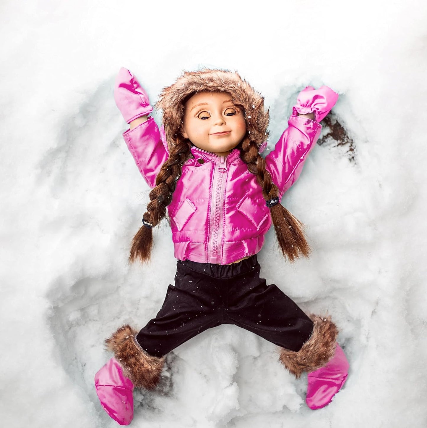18 Doll Ski Wear Outfit, Pink 6-Piece Set, American Girl Dolls.