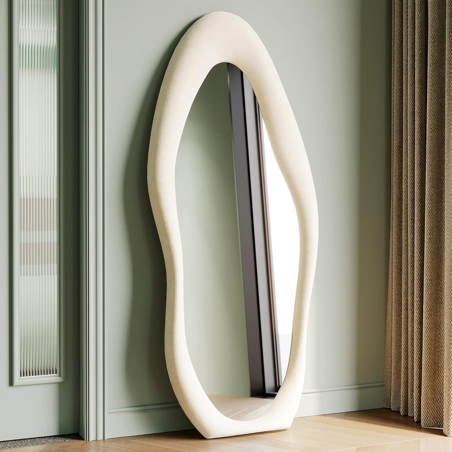 Honyee Full Length Mirror with Unique Irregular Wavy Design