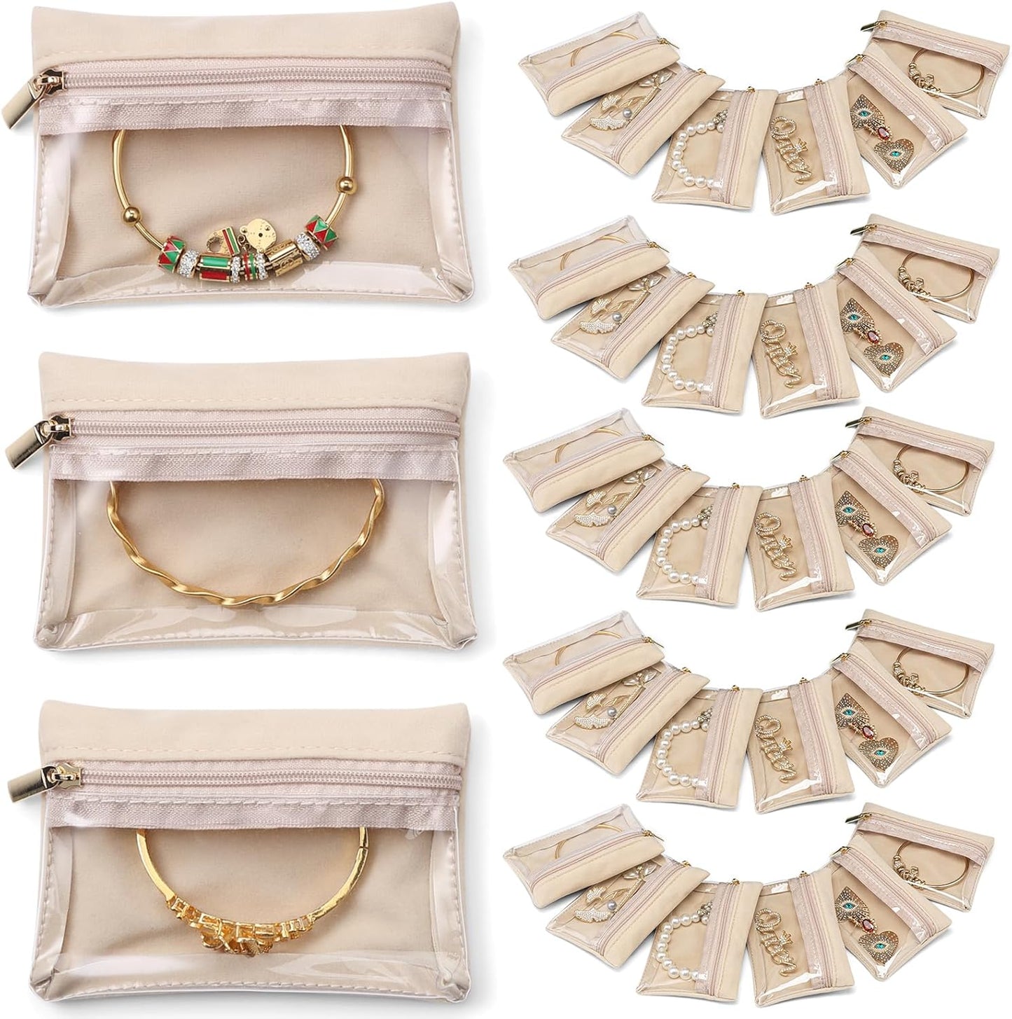 Vlando Travel Jewelry Bags for Women - Velvet Organizer Case