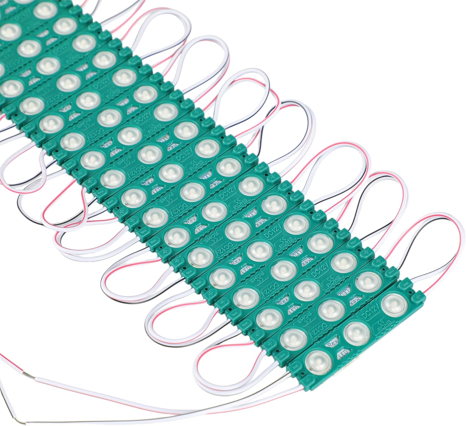 REXTiN Super Bright 200pcs 2835 3 LED Module Green Waterproof
