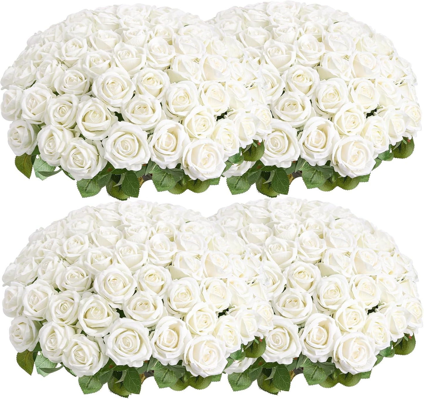104pcs Artificial White Roses for Stunning Wedding Decor