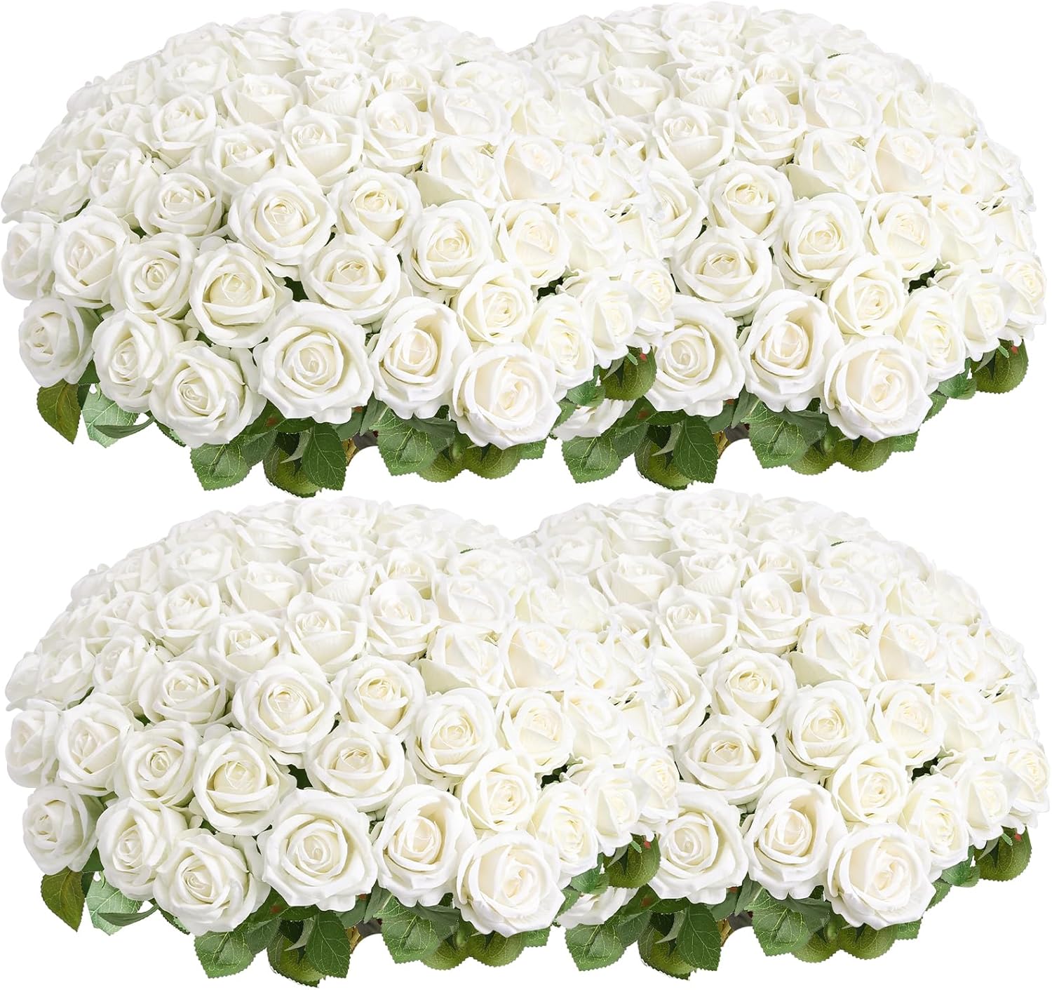 104pcs Artificial White Roses for Stunning Wedding Decor