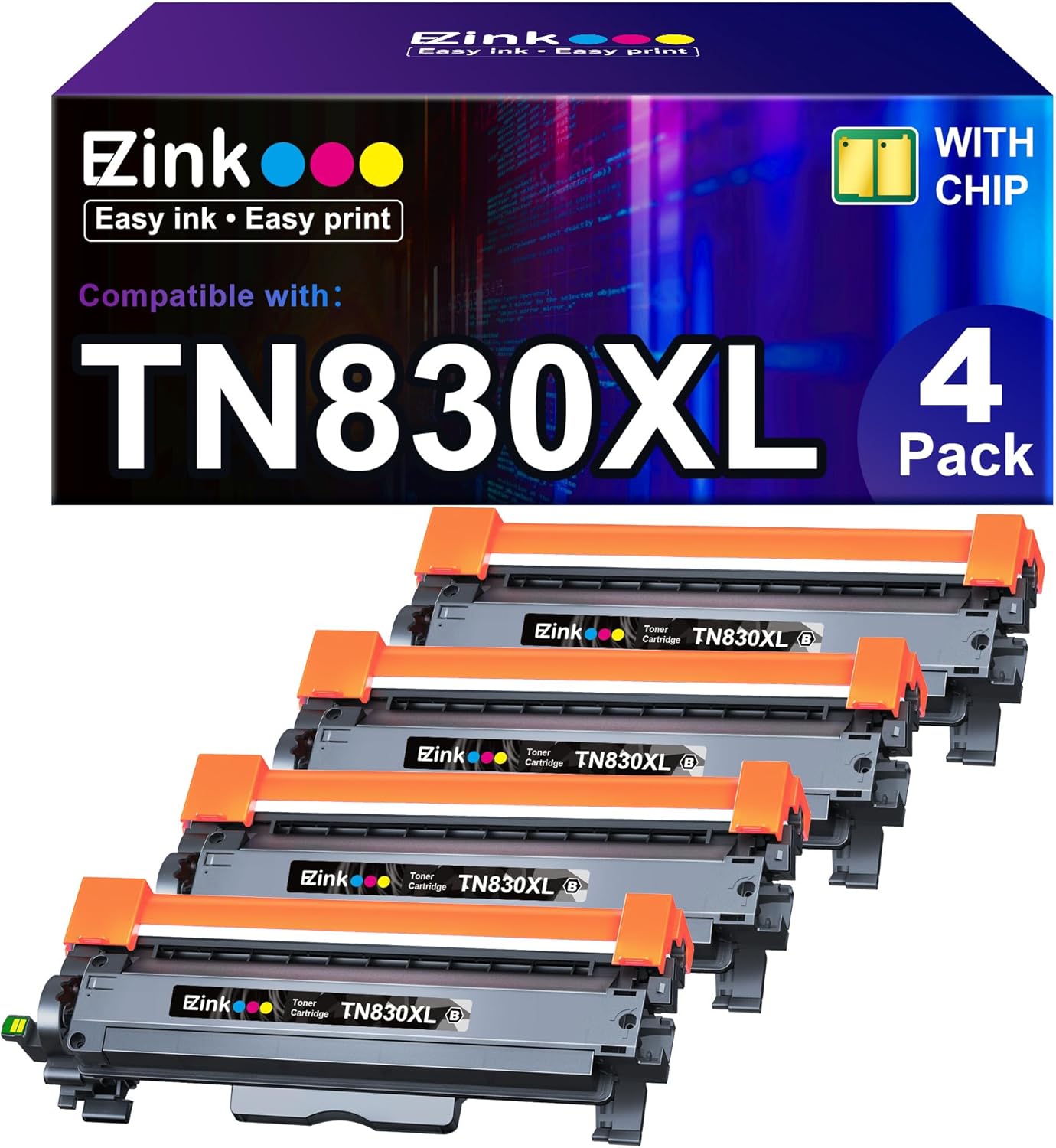E-Z Ink Compatible TN830XL Toner Cartridge for Brother Printers