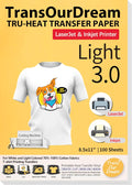 Tru-Heat Transfer Paper for Inkjet & Laser Printers - Pack of 100