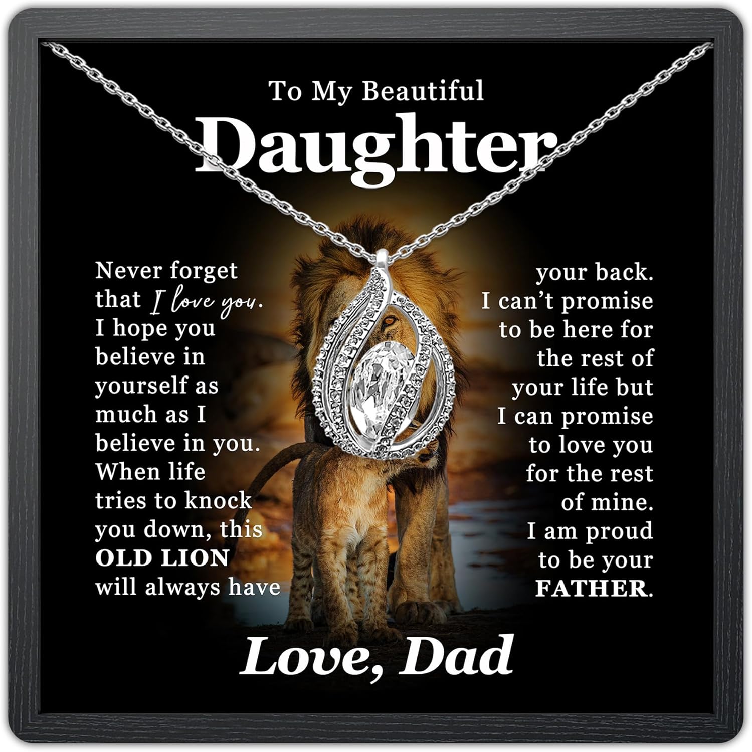 TRYNDI To My Daughter Necklace - Perfect Gift for Any Occasion
