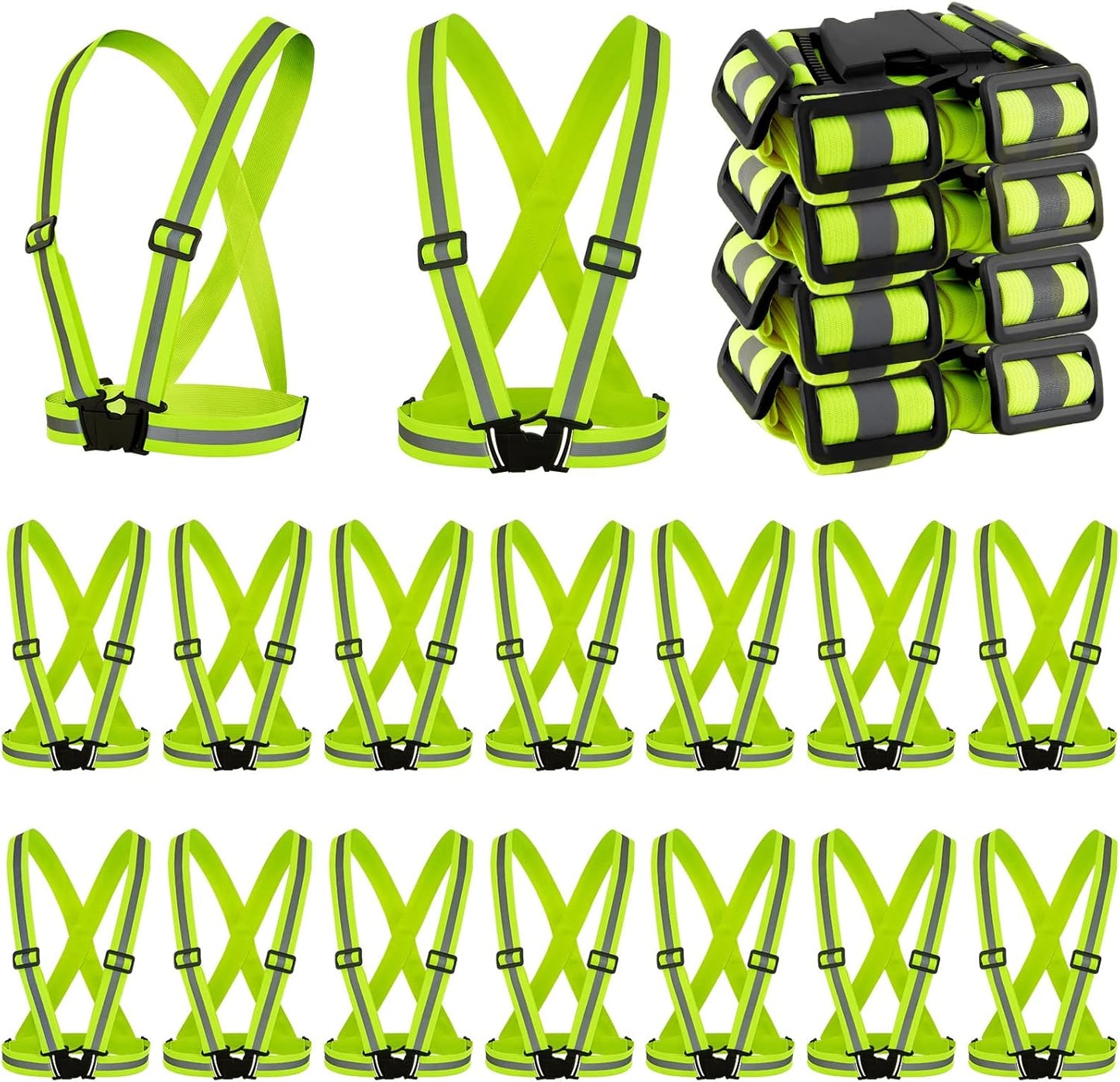 Hercicy 30 Pcs Reflective Vest High Visibility Safety Vests