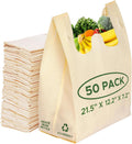 Reusable Grocery T-Shirt Bags 50 Pack - Durable, Washable Tote Bags