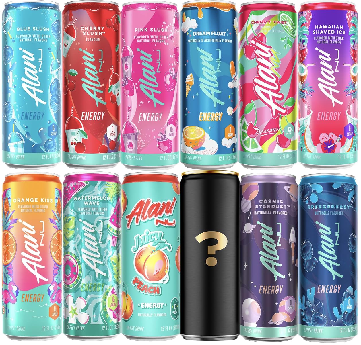 Alani Energy Drink Assorted Variety 12 Pack - Sugar Free Energy