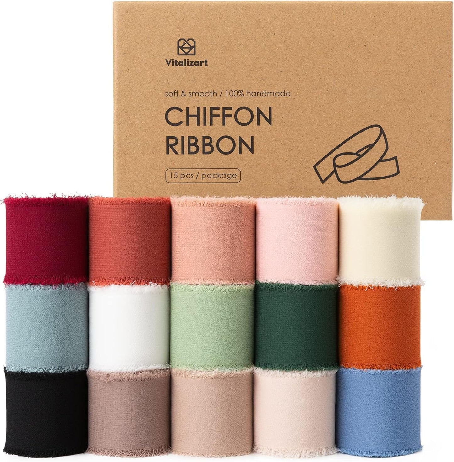 Vitalizart Chiffon Silk Ribbon for Gift Wrapping and Decor