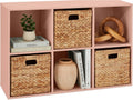 Kids Bookcase 6-Cube Storage Organizer - Customizable Pink Storage