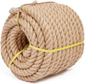 Rope 1 1/2 in 100 ft Jute Rope - Heavy Duty Natural Hemp for Crafts