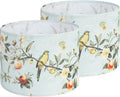 Drum Lamp Shades for Table Lamps with Floral and Bird Print