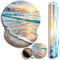 Comfort Bundle: Mouse Pad & Wrist Rest Set - Pain Relief, Non-Slip - Beach
