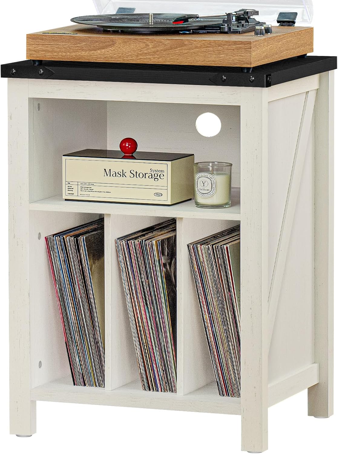 Record Player Stand with Vinyl Storage for Music Lovers