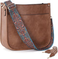 Crossbody Bag Women Vegan Leather Hobo Handbag - Spacious, Two