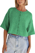 Springrain Cropped Cardigan Sweaters for Women - Lightweight Knit wear