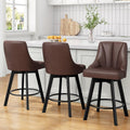 Bar Stools with Backs PU Leather Upholstered Counter Barstools