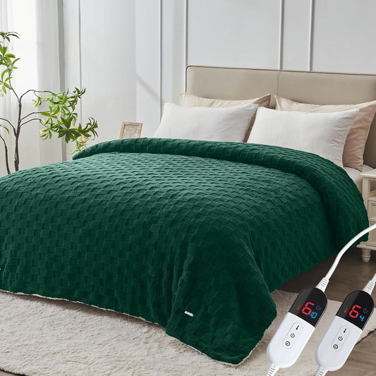 Electric Heated Blanket Queen Size with Dual Control Features