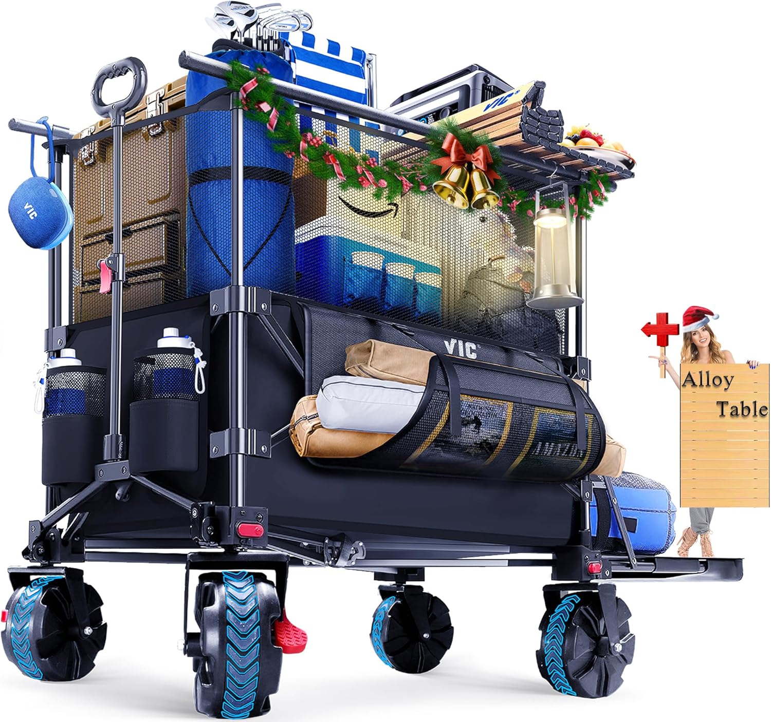 VIC 480L Super Cart & Table Set - Heavy Duty Folding Wagon