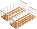 Small Metal Wire Storage Basket for Cabinets - Cream White 2-Pack