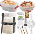 Sourdough Starter Kit with 40oz Jar and Cotton Banneton Set - Complete