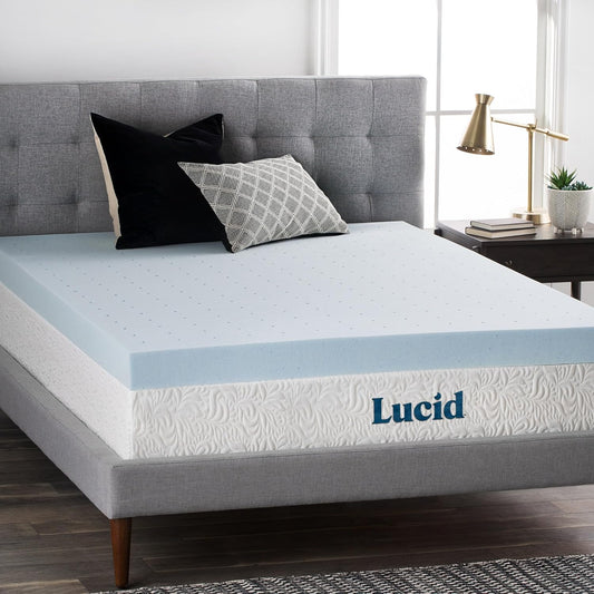 LUCID 4 Inch Gel Memory Foam Mattress Topper for Ultimate Comfort