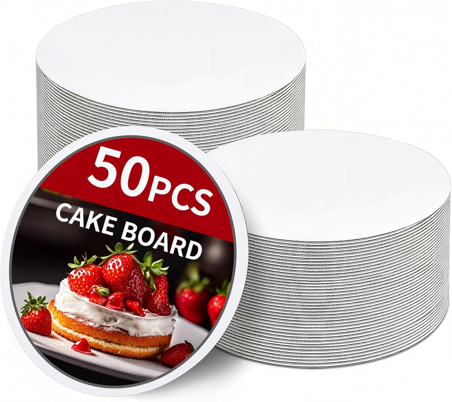 50-Pack 14 Inch Round Cake Boards for Baking and Display