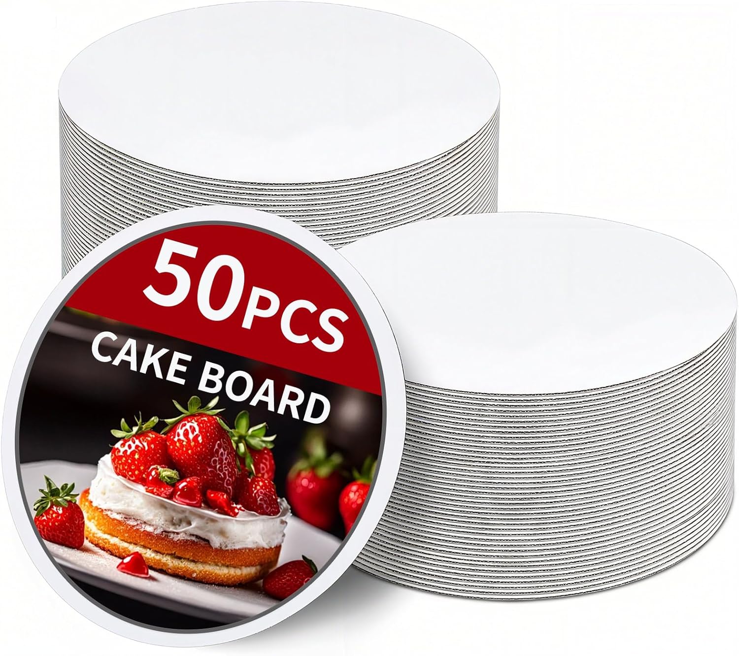 50-Pack 14 Inch Round Cake Boards for Baking and Display
