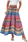 Zeagoo Long Skirt High Waist A Line Maxi Skirt - Flowy Summer Style