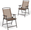 Patio Dining Chairs Set of 2 - Lightweight Foldable Sling Recliners