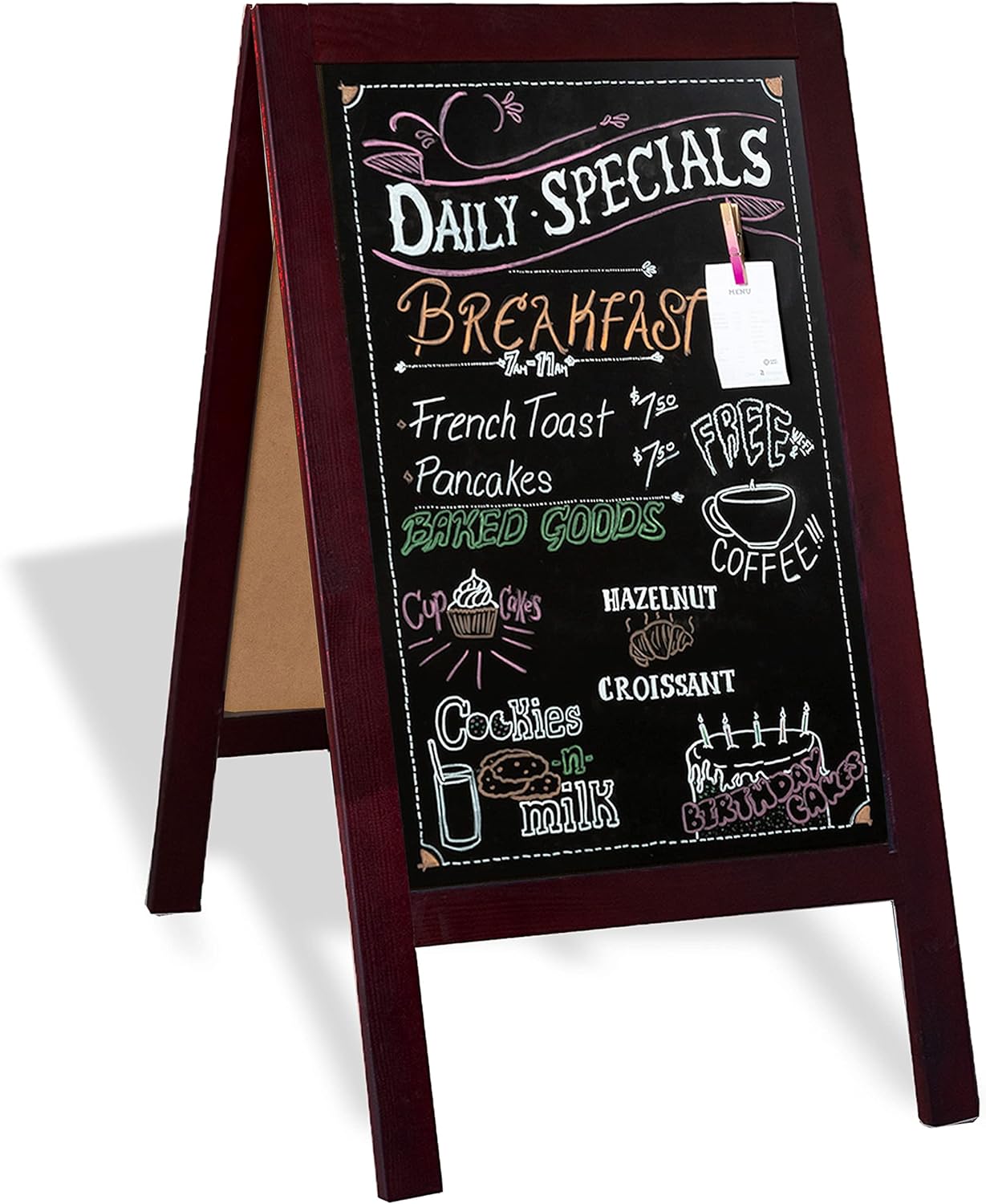 Wooden A-Frame Sign with Eraser & Chalk - Perfect for Events